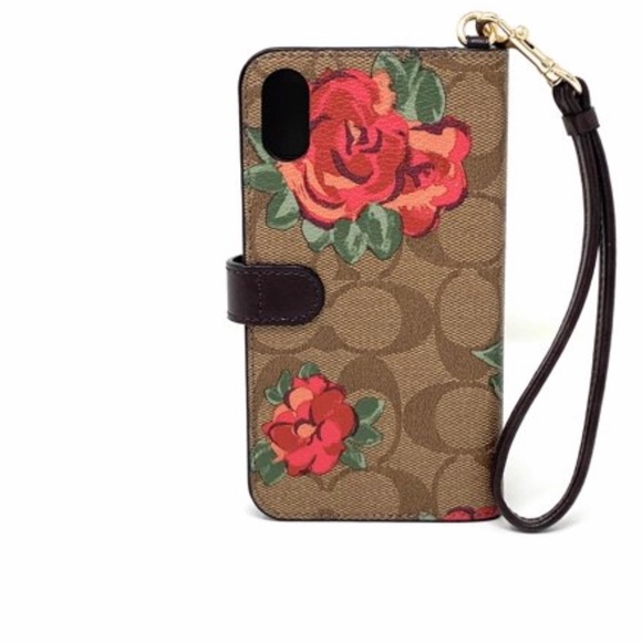 COACH SIGNATURE CANVAS IPHONE FOLIO CASE, Xs MAX - Picture 2 of 7
